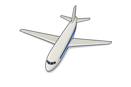 Clean isometric airplane illustration for travel and aviation concepts on isolated white background