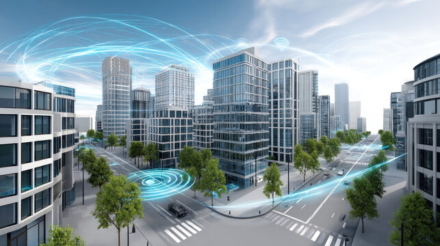 AI system monitoring traffic in real-time on smart roads. Automation of generation and training of artificial intelligence technology machines, AI.
