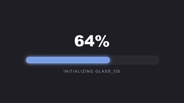 Futuristic progress bar loading from zero to hundred percent on alpha channel