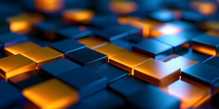 3d rendering of data panels with color