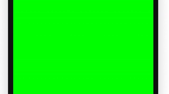 Smartphone zoom in transition with green screen display on transparent background