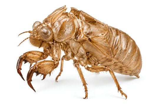 Cicada Exuvia Vector Illustration, Empty Insect Shell After Molting