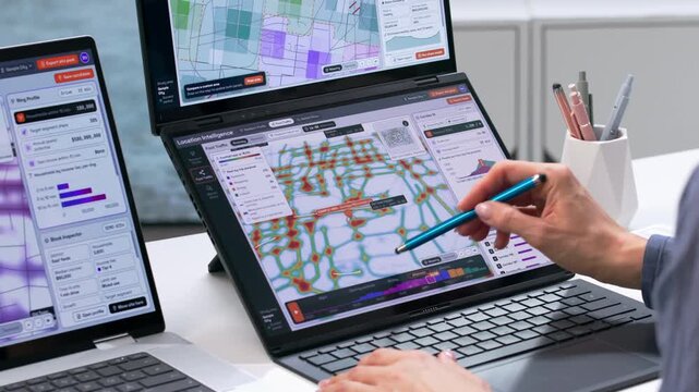 Retail Manager Studies Geospatial Heat Maps