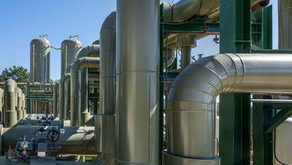 Naklejka premium Geothermal Power Plant Pipelines on Monte Amiata Tuscany