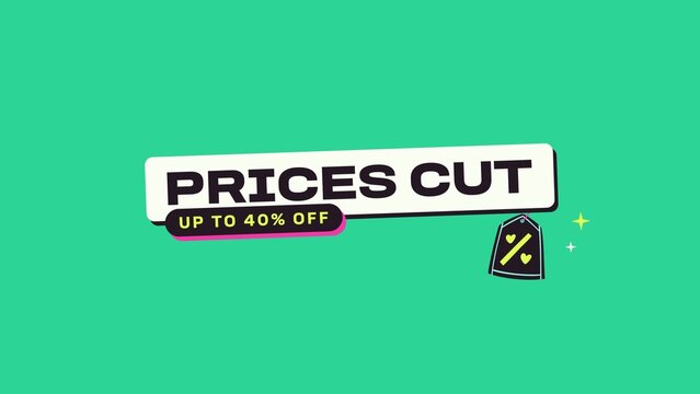 Sticker Slap Sales Titles / Bold Colorful Price Cut Banner With a Discount Tag for Retail Promos, Online Ads and Social Media / Horizontal / Part 04