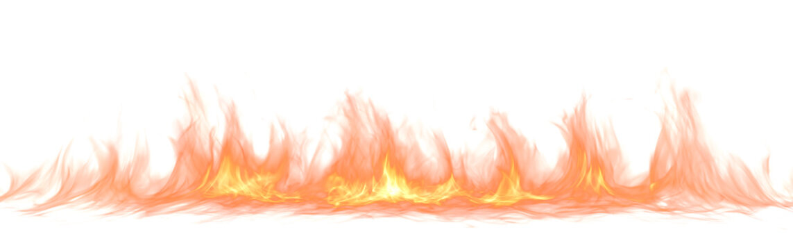 Fiery burst with bright orange flames, glowing sparks and intense heat.
