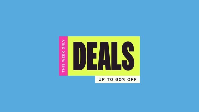 Bento Blocks Sales Titles / Bold Colorful Weekly Deals With a Vertical Label and Condensed Type for Retail Promos, Online Ads and Social Media / Horizontal / Part 06