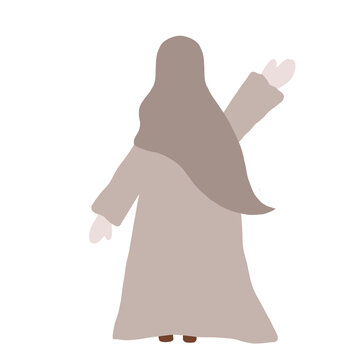 Moslem hijabi in mocca kaftan