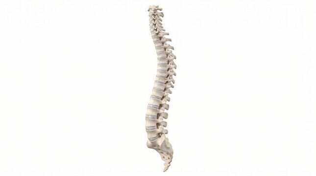 Detailed 3d model of human vertebral column showing spinal anatomy