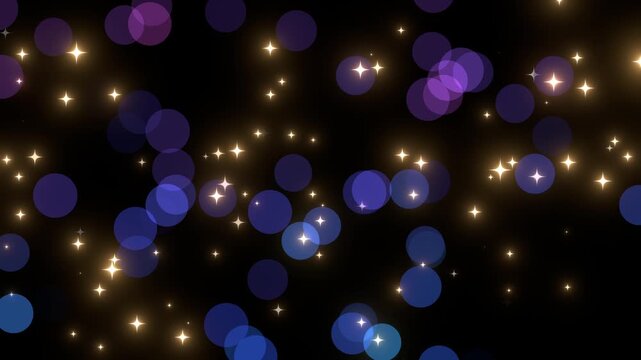 blue bokeh glitter stars animation effect