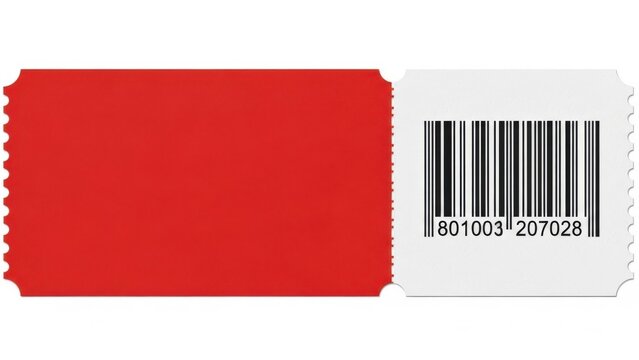 Red ticket with barcode for event entry access