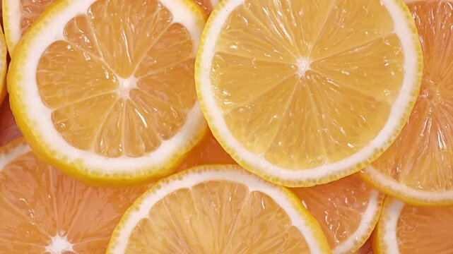 Lemon slice. Rotation background texture.