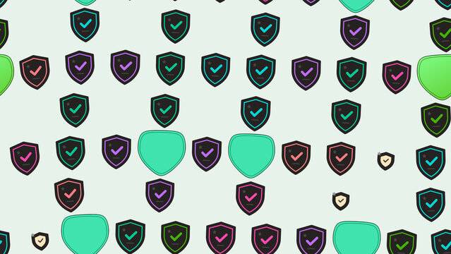 Shield Icons with Checkmarks Pattern