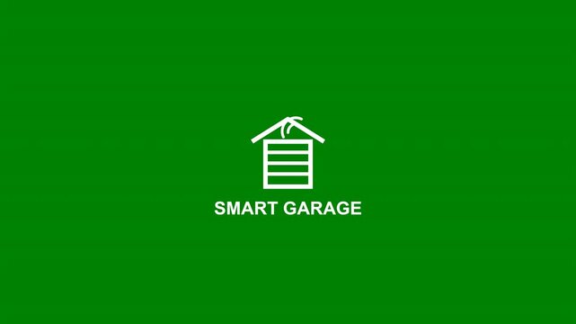 Smart garage animated icon with wireless signal for home automation overlay
