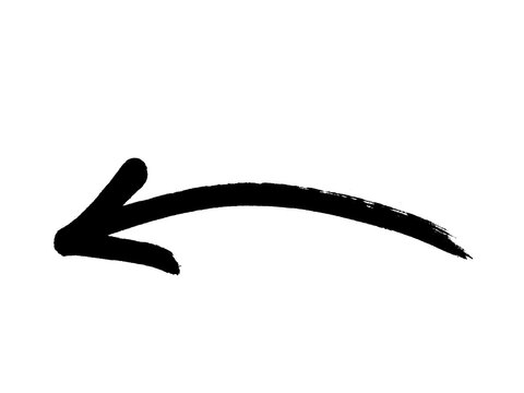 Hand drawn black and red wavy curly arrow set, expressive brush stroke clip art for logos, banners, planners, notes and creative graphic design