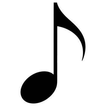 Black eighth note on white background