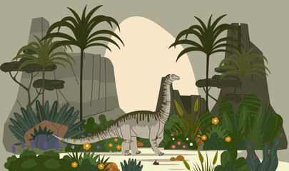 Dinosaur Cartoon Characters in a Prehistoric Landscape © ANIMAD