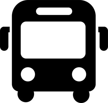 Bus Icon PNG Download &ndash; Black Front View Public Transit Symbol