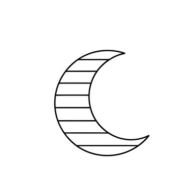 Crescent moon with horizontal lines