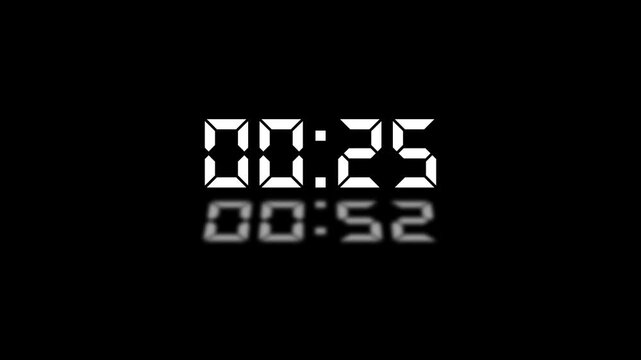 Countdown Digital Clock Animation 30 to 0 second Countdown digital clock timer icon.4k video