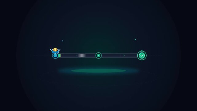 Animated progress bar loading with delivery icon on dark background