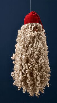 Vertical Video Santa Beard and Cap Abstract Wool Christmas