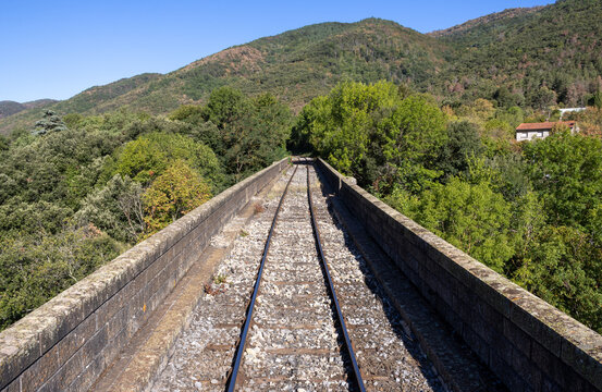 Viaduct of the Train Rouge railway line near Lapradelle-Puilaurens in Aude, France