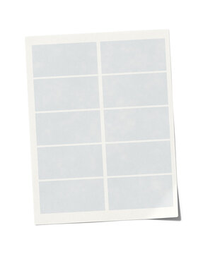 Sheet of ten blank address labels
