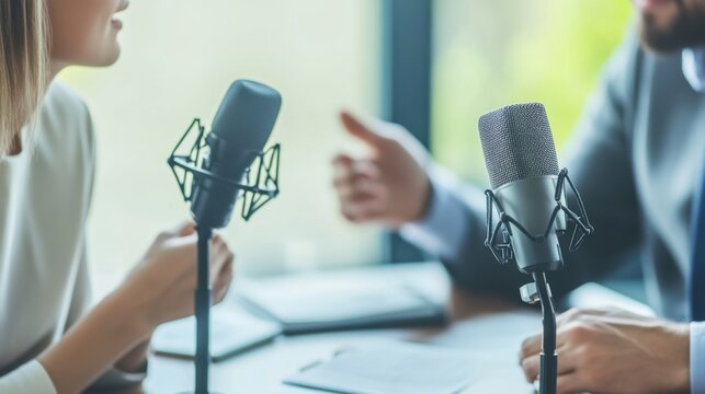 Professional Podcast Interview with Host and Guest in Studio