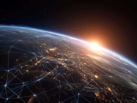 globalization concept with interconnected world network