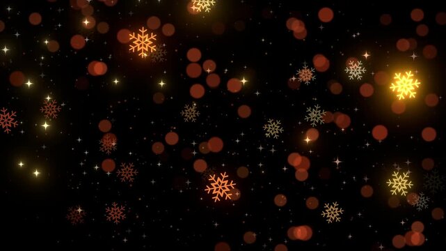 red winter snow flakes overlay background particles