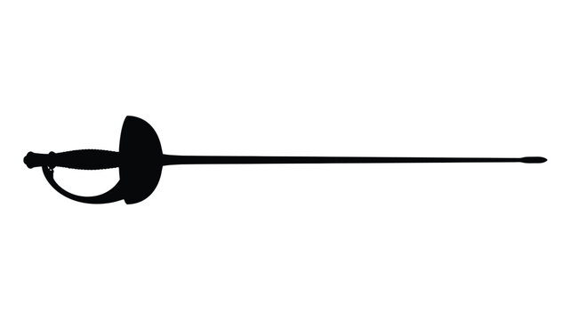 Rapier sword with ornate hilt black silhouette