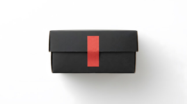 Closed charcoal carton with a vertical red security seal