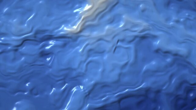Glossy sapphire blue liquid marble swirling with golden highlights, luxury fluid texture, seamless loop