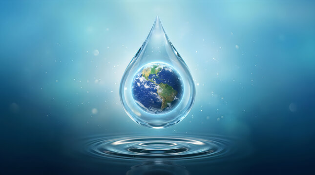 Blue water droplet with eye design
