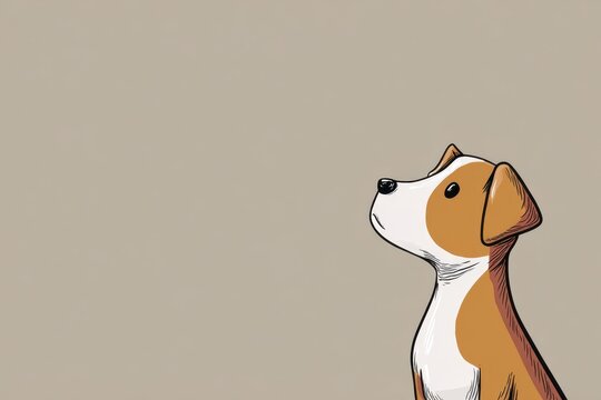 Dog Cartoon Looking Up