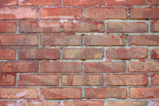 Weathered Red Brick Wall Texture Background