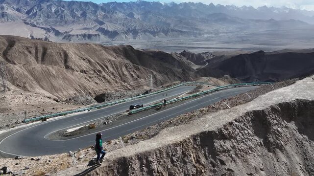 panlong ancient winding road in xinjiang