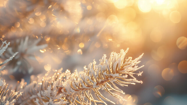 Frosted Winter Botanical Christmas Background, new year background
