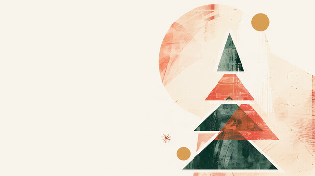 Abstract Bauhaus Geometric Christmas Background
