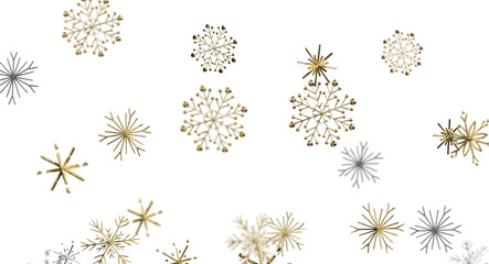 Festive winter holiday design with shimmering metallic snowflakes. Perfect for seasonal greetings. © vegefox.com