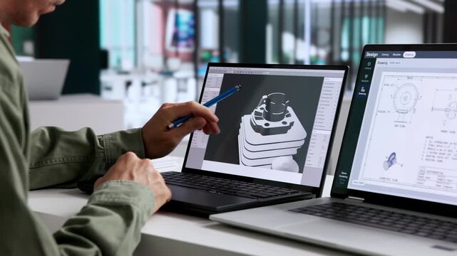 Mechanical Engineer Carefully Develops 3D Technical Model