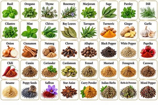 Labels for marking spices.