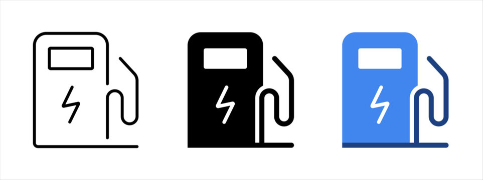 Electric vehicle charging station. EV charger symbol. Vector