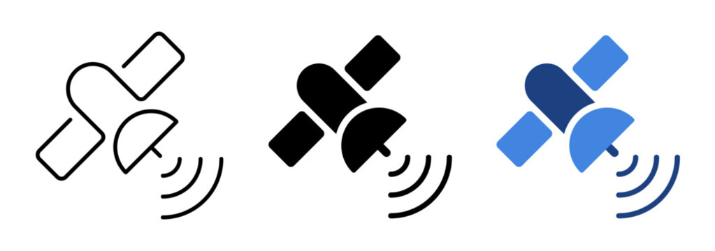 Satellite icon set. Vector