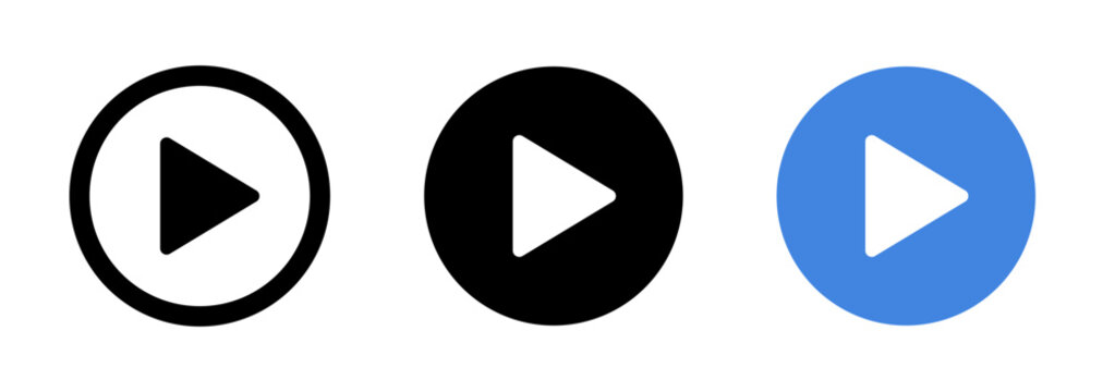 Play button set. Vector