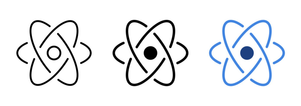 Atom simple icon. Vector