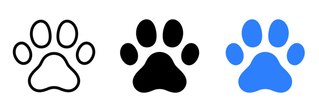Paw print symbol. Vector
