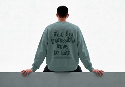 Back View Sweatshirt Mockup For Branding And Merchandise Design