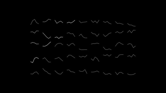 Flickering Hand Drawn Squiggle Grid on Black